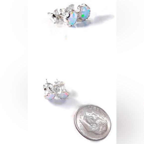 Australian Fire Opal Studs - Picture 3 of 3